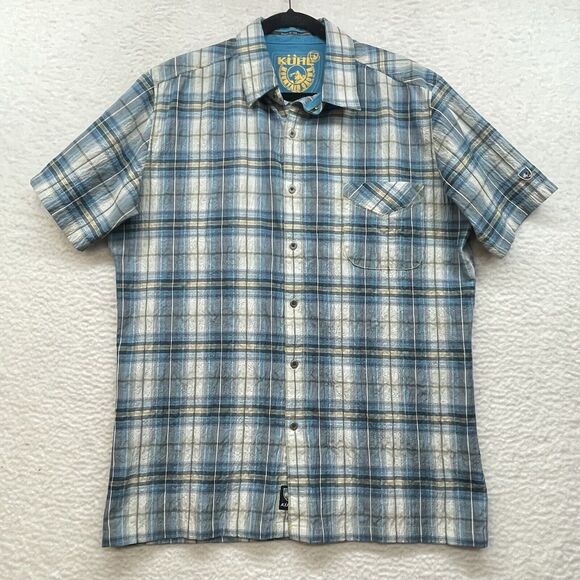 Kuhl Other - Kuhl Shirt Mens Large Blue Plaid Button Down Pocket Outdoor Short Sleeve Casual